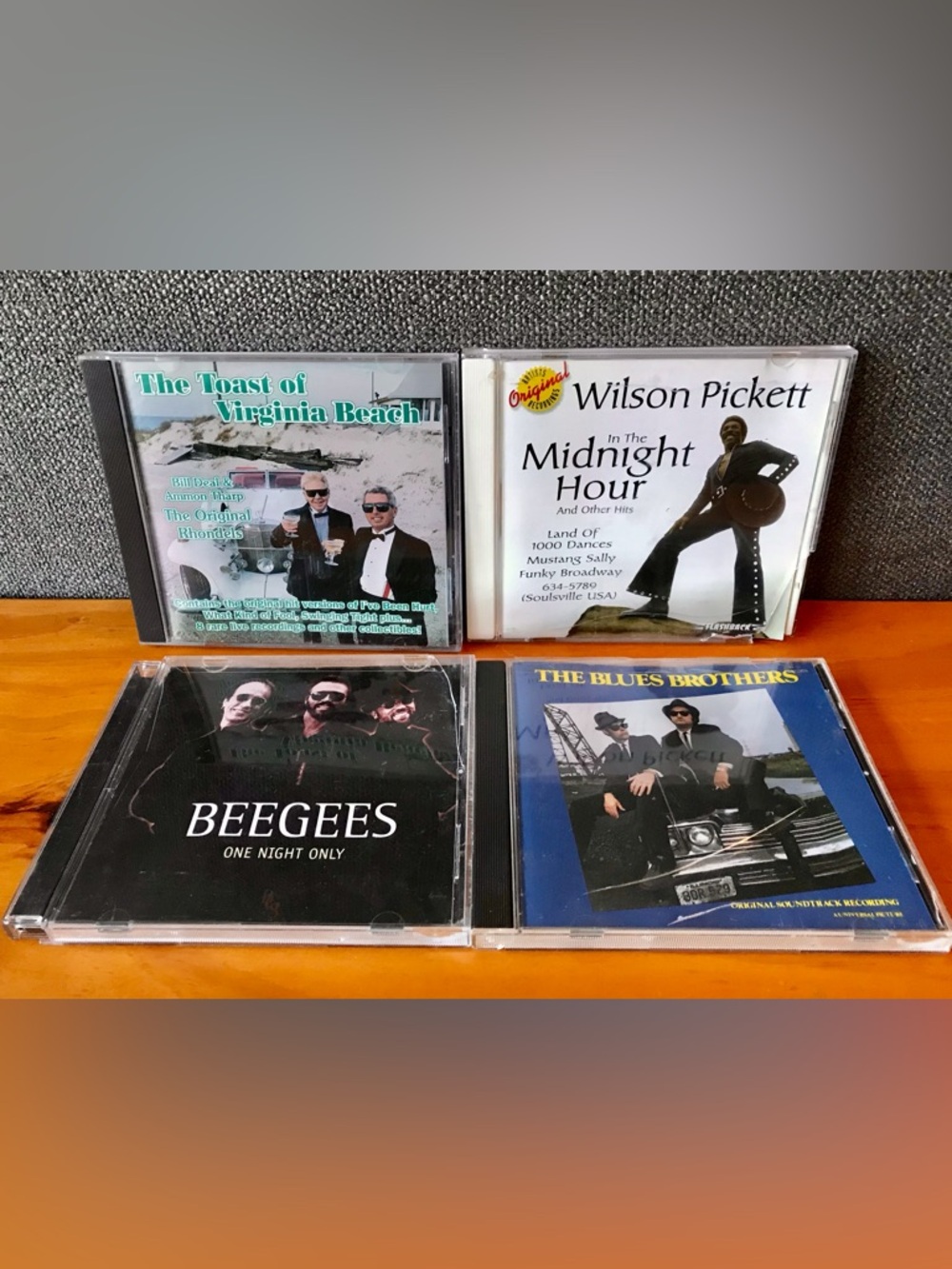 Lot 4 Music CD Discs Cases BLUES BROTHERS WILSON PICKETT BEEGEES VA Beach Music